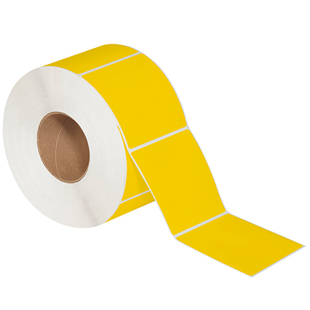 4 x 4" Yellow Direct Thermal Labels